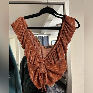 Zara polka dot crop top